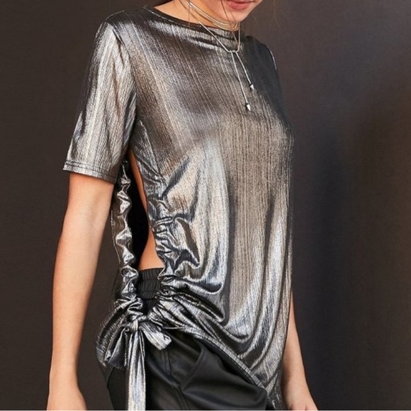 Urban Outfitters Cheap Monday Women’s Silver Set Lurex Top - Picture 3 of 3